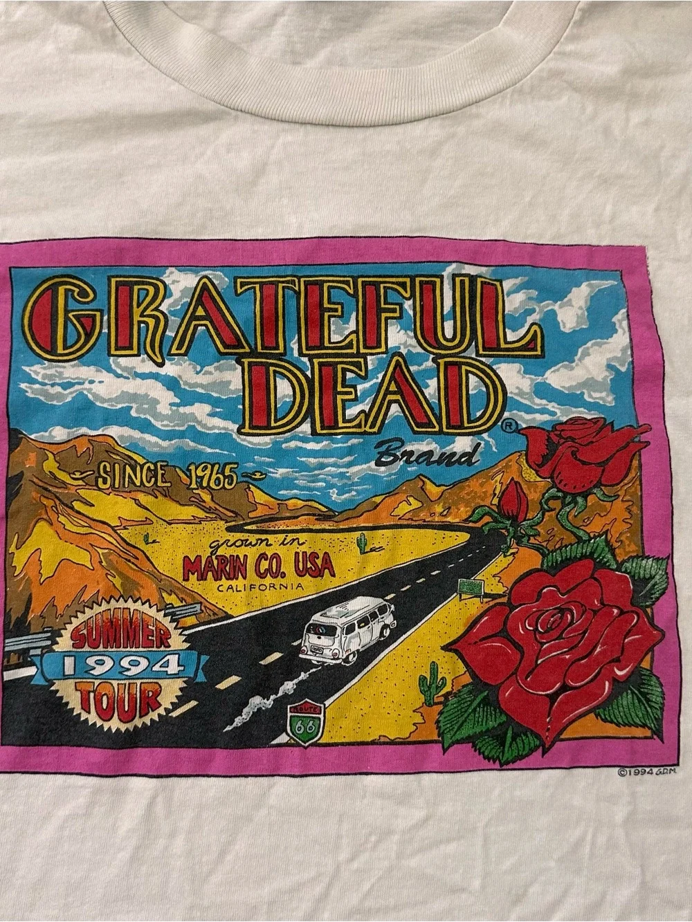 Rare Grateful Dead Summer Summer Tour 1994 Route 66 Anvil Shirt - Stained